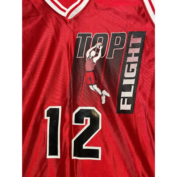 Don Alleson Top Flight Basketball Jersey mens large #12 made USA red - Picture 3 of 9